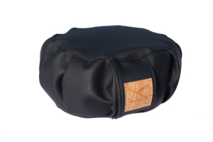 YA'Fu Meditationskissen Vegan — Leather: Schwarz (Schwarze Naht)