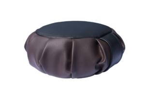 YA'Fu Meditationskissen Vegan — Leather: Braun-Schwarz (Braune Naht)