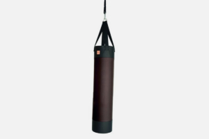 YA'Fight Boxsack — Leather: Schwarz-Braun (Schwarze Naht)