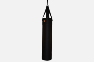 YA'Fight Boxsack — Leather: Schwarz (Schwarze Naht)